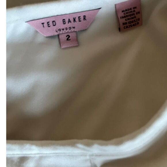 TED BAKER LONDON Sleeveless Dress Cream Bodycon Summer Women's Size 2 - Picture 7 of 9